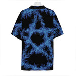 Blue Flame Pentagram Print Hawaiian Shirt