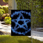 Blue Flame Pentagram Print House Flag