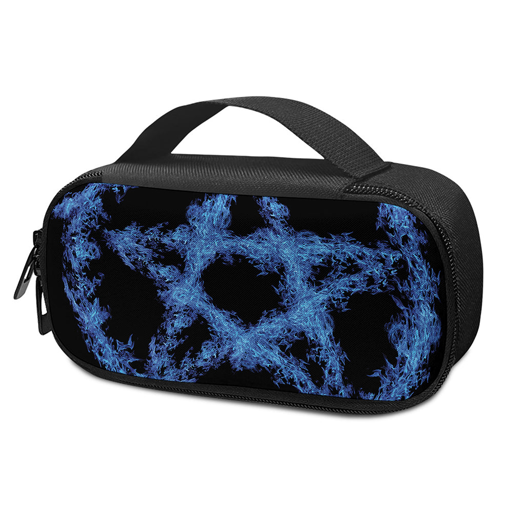 Blue Flame Pentagram Print Insulin Cooler Travel Case