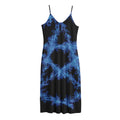 Blue Flame Pentagram Print Jersey Midi Cami Dress