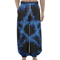 Blue Flame Pentagram Print Lantern Pants