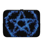 Blue Flame Pentagram Print Laptop Sleeve