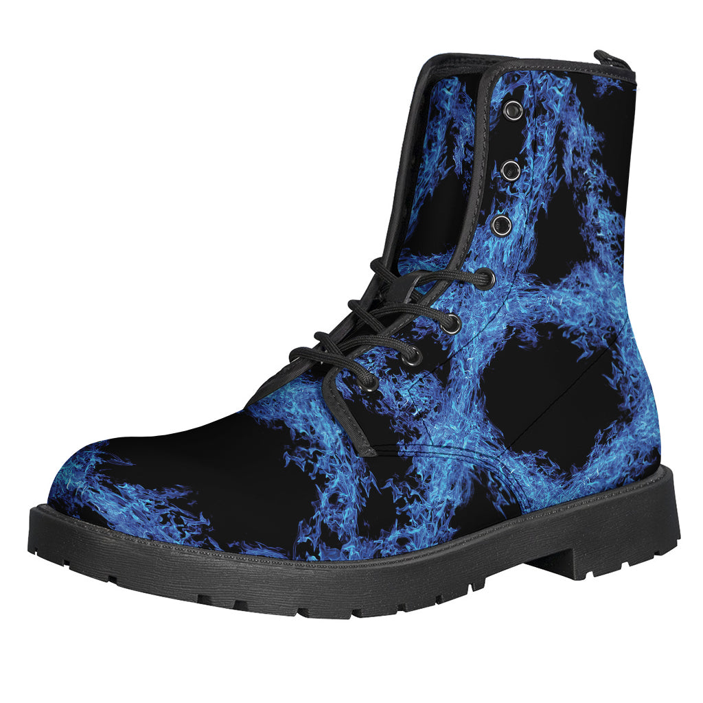 Blue Flame Pentagram Print Backpack