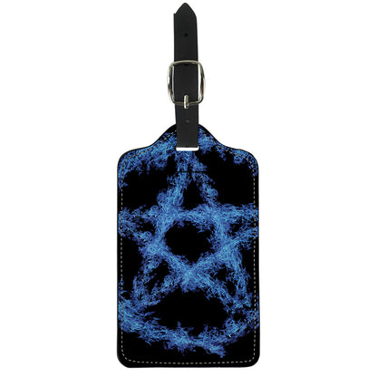 Blue Flame Pentagram Print Luggage Tag