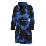 Blue Flame Pentagram Print Men's Bathrobe