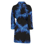 Blue Flame Pentagram Print Men's Bathrobe