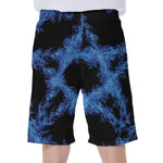Blue Flame Pentagram Print Men's Beach Shorts