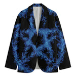 Blue Flame Pentagram Print Men's Blazer