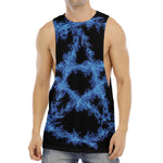 Blue Flame Pentagram Print Men's Muscle Tank Top