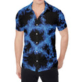 Blue Flame Pentagram Print Men's Shirt