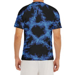 Blue Flame Pentagram Print Men's Short Sleeve Rash Guard