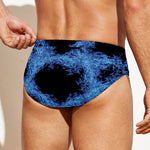 Blue Flame Pentagram Print Men's Swim Briefs