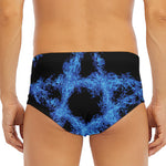 Blue Flame Pentagram Print Men's Triangle Swim Briefs