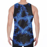 Blue Flame Pentagram Print Men's Velvet Tank Top