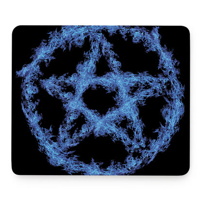 Blue Flame Pentagram Print Mouse Pad