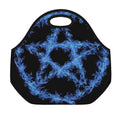 Blue Flame Pentagram Print Neoprene Lunch Bag