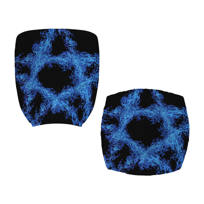 Blue Flame Pentagram Print Office Chair Cover