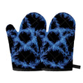 Blue Flame Pentagram Print Oven Mitts