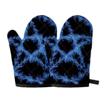Blue Flame Pentagram Print Oven Mitts