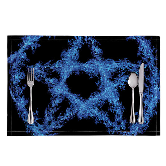 Blue Flame Pentagram Print Placemat