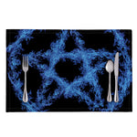 Blue Flame Pentagram Print Placemat