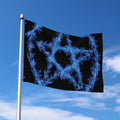 Blue Flame Pentagram Print Polyester Flag