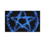 Blue Flame Pentagram Print Polyester Flag
