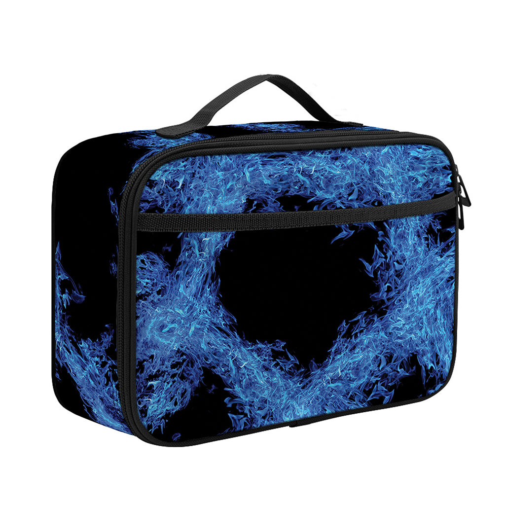 Blue Flame Pentagram Print Portable Lunch Bag