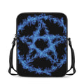 Blue Flame Pentagram Print Rectangular Crossbody Bag