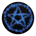 Blue Flame Pentagram Print Round Blanket