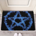 Blue Flame Pentagram Print Rubber Doormat
