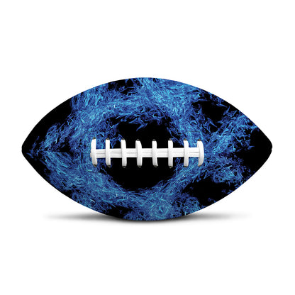 Blue Flame Pentagram Print Rugby Ball
