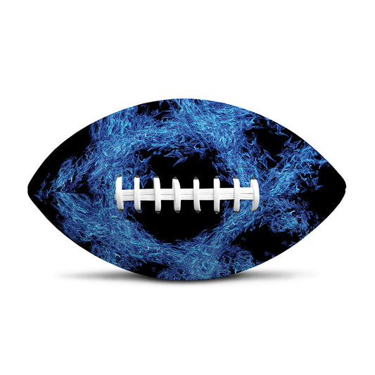 Blue Flame Pentagram Print Rugby Ball