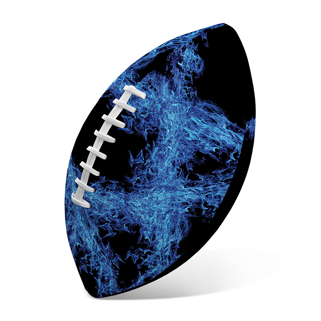 Blue Flame Pentagram Print Rugby Ball