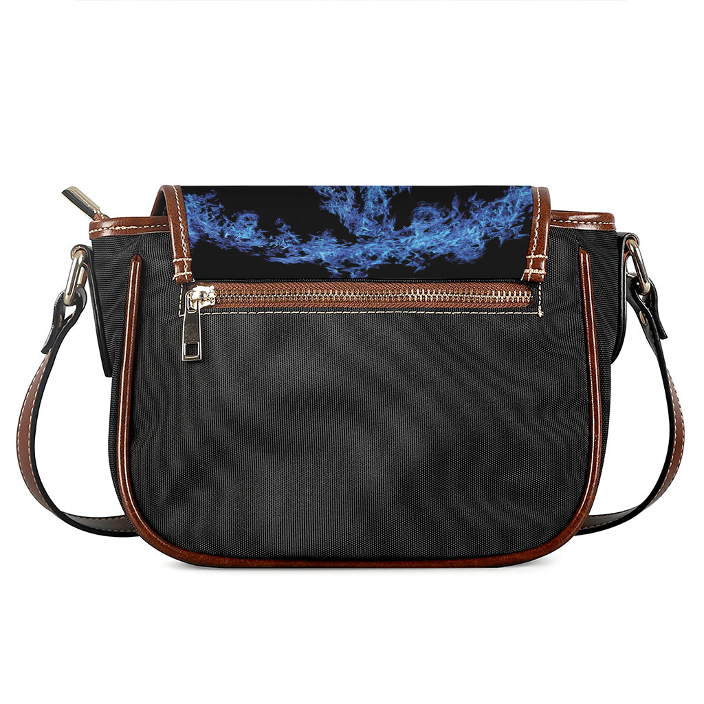 Blue Flame Pentagram Print Saddle Bag