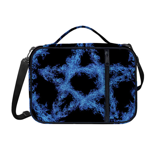 Blue Flame Pentagram Print Shoulder Strap Bible Bag
