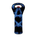 Blue Flame Pentagram Print Single Neoprene Wine Tote