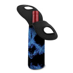 Blue Flame Pentagram Print Single Neoprene Wine Tote
