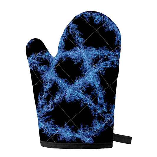 Blue Flame Pentagram Print Single Oven Mitt