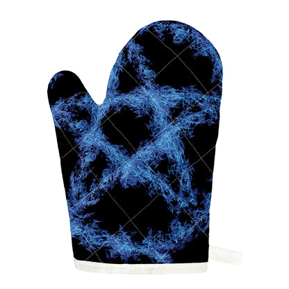 Blue Flame Pentagram Print Single Oven Mitt
