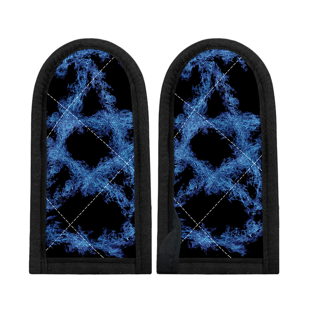 Blue Flame Pentagram Print Skillet Handle Cover