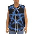 Blue Flame Pentagram Print Sleeveless Baseball Jersey