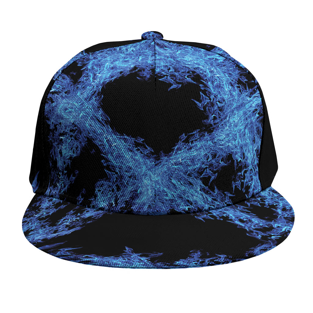 Blue Flame Pentagram Print Snapback Cap