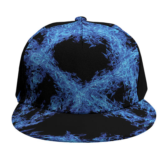 Blue Flame Pentagram Print Snapback Cap