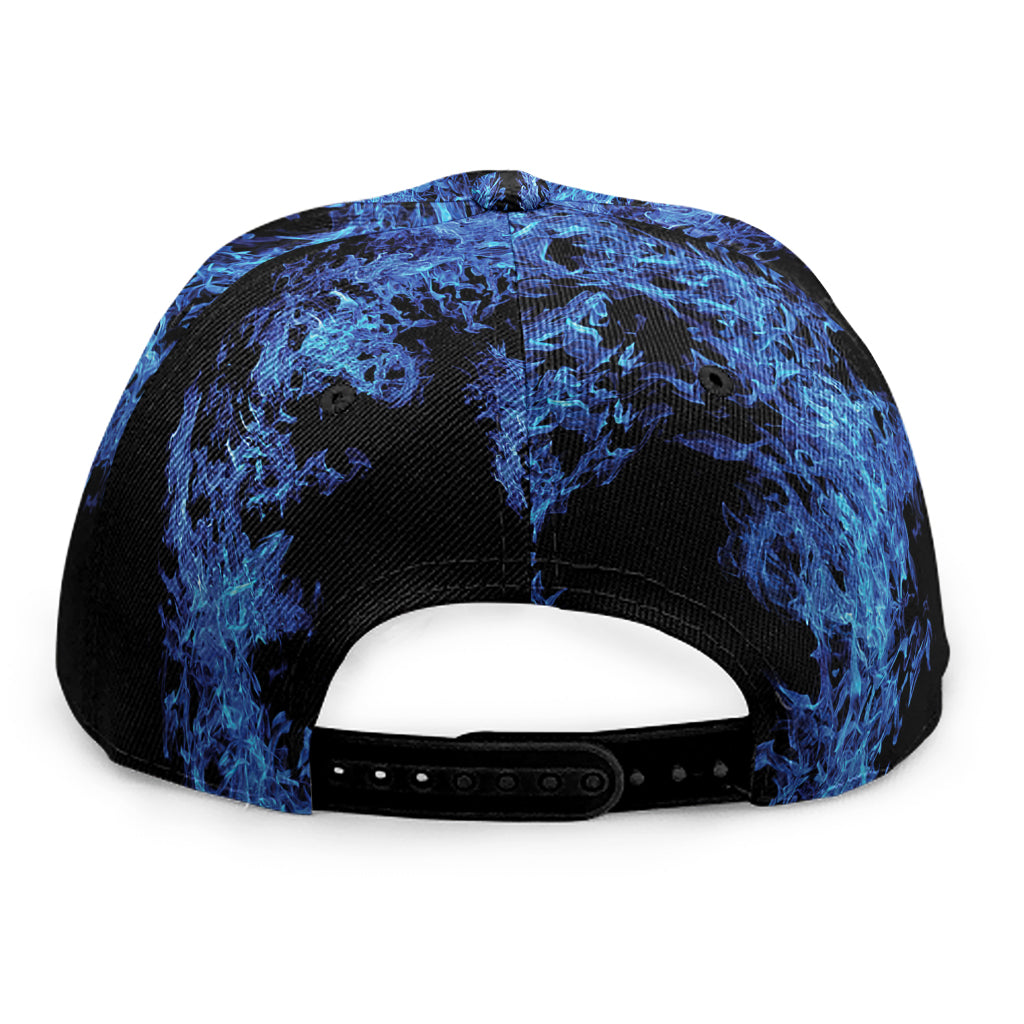 Blue Flame Pentagram Print Snapback Cap