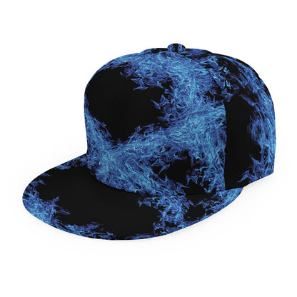 Blue Flame Pentagram Print Snapback Cap