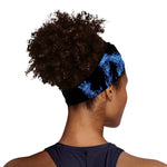 Blue Flame Pentagram Print Sports Headband