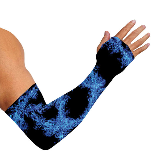 Blue Flame Pentagram Print Sun Protection Arm Sleeves