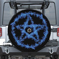 Blue Flame Pentagram Print Tire Cover With Camera Hole