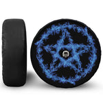 Blue Flame Pentagram Print Tire Cover With Camera Hole